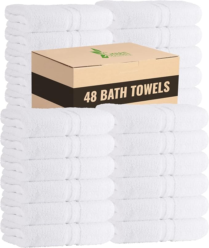 GREEN LIFESTYLE Bath Towels 24" x 50" 48 Pack by GreenLifeStyle