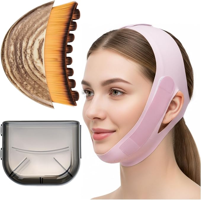 Lymphatic Contour Face Brush & Chin Lifting Mask, Chin Strap by kullder