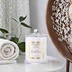 Chloefu LAN White Linen Candles, Luxury Scented Soy Jar Bathroom Candle - Image 4