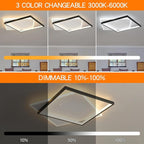 Shine LUEST Black Modern LED Bedroom Ceiling Light Dimmable Flush Mount Ceiling - Image 4