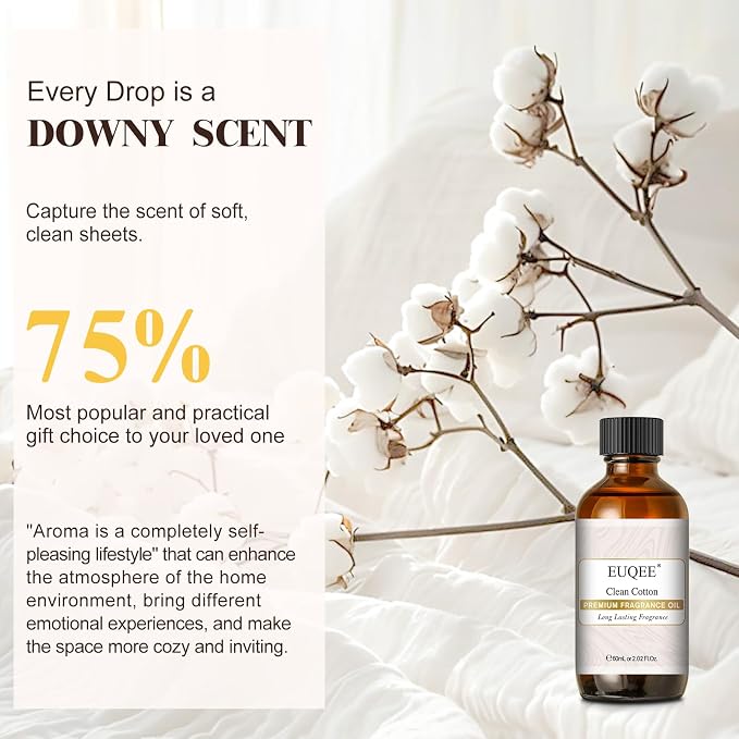 EUQEE Clean Cotton Fragrance Oil, 2.02 Fl oz/ 60ml Fragrance Oils - Image 7