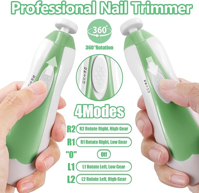 Qunlions life Baby Nail Trimmer Electric, 6 in 1 Baby Nail File Clippers Infant - Image 3