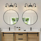 Black Bathroom Vanity Light, 3-Light Matte Black Finish Farmhouse Wall Sconce - Image 9