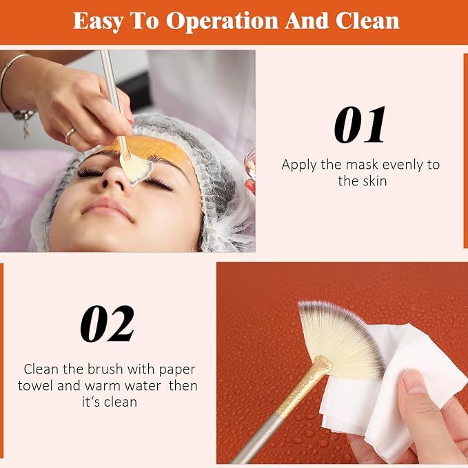 9 Pieces Facial Fan Mask Brushes, Soft Facial Applicator Brushes Tools - Image 5