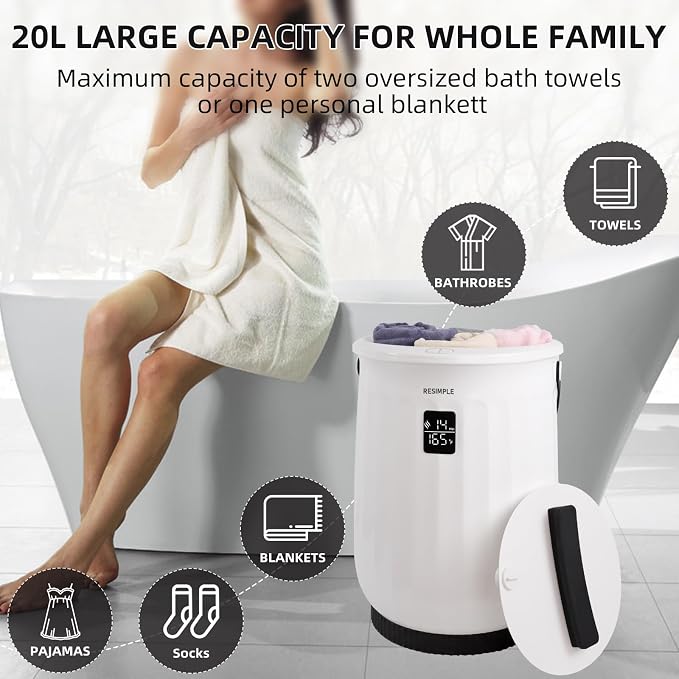 Hot Towel Warmer for Bathroom Luxury Bucket Towel Heater, 20L Large Capacity - Image 2
