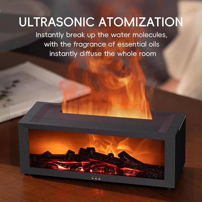 YALEDI Essential Oil Diffuser, 7 Colors Fireplace Flame Fire Oil Diffuser - Image 5