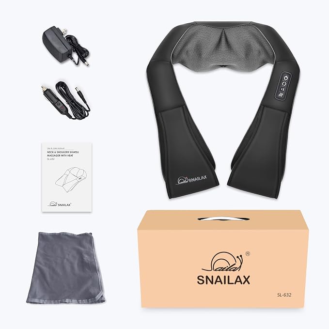 Snailax Neck Massager with Heat, Shiatsu Neck Back Massager - Image 7