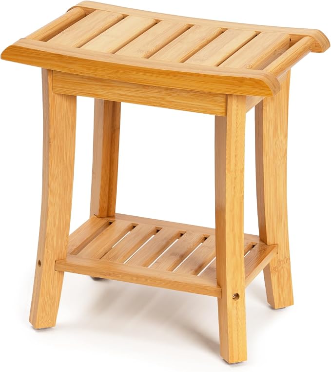 Unibambou Bamboo Shower Bench Inside Shower Stool by Unibambou