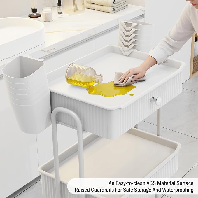3 Tier Drawer Shelf Beauty Cart - Image 8