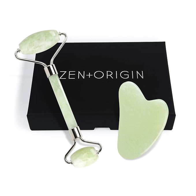Jade Roller and Gua Sha Set by ZENORIGIN
