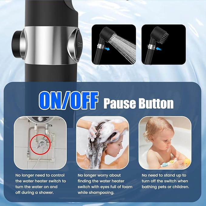 Filtered Shower Head with Handheld, High Pressure 4 Spray Showerhead with - Image 6