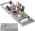 Foldable Bathtub Caddy Tray for Tub, Bamboo Expandable Bath Table Trays by Unknown
