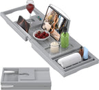 Foldable Bathtub Caddy Tray for Tub, Bamboo Expandable Bath Table Trays by Unknown