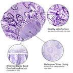 4 PCS Shower Cap for Women, Elastic and Reusable Bath Caps, Double Layers - Image 5