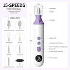 Professional Manicure Pedicure Kit, Cordless Electric Nail File - Image 6