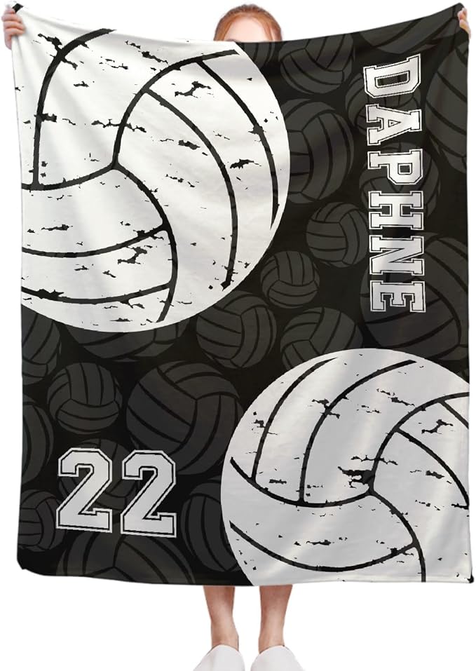 Custom Volleyball Blanket, Personalized Volleyball Blanket, Customized Sport by Padumuttara