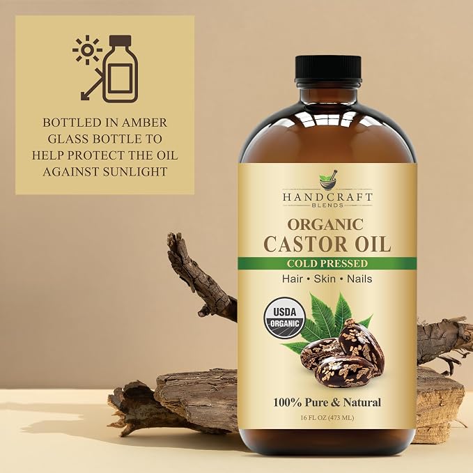 Handcraft Blends Cold-Pressed Organic Castor Oil 16 Fl Oz | Glass Bottle | 100% - Image 6
