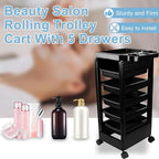 Salon Trolley Cart with Wheels & 5 Drawers, Salon Rolling Stations - Image 4