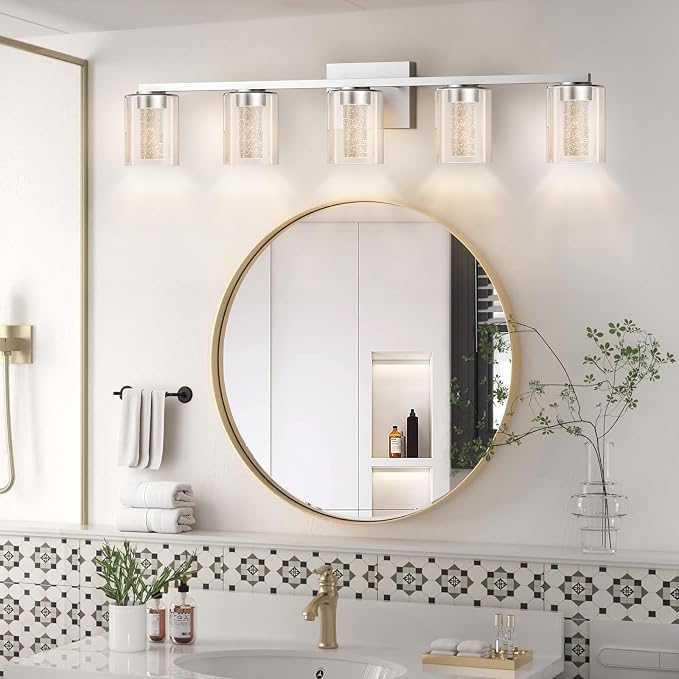 LED Modern Bathroom Light Fixtures Over Mirror, 5-Light Brushed Nickel Vanity - Image 2