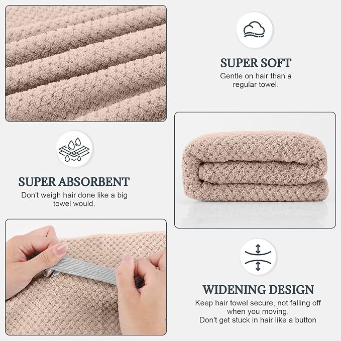 BEoffer 2 Pack Microfiber Hair Towel - Image 2