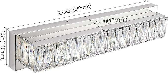 ZUZITO Crystal Vanity Lights for Bathroom 18W LED Bathroom Light Bar Modern - Image 7