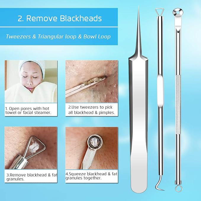 Best Blackhead Remover, Acne Whitehead Removal Kit, Pimple Comedone Extractor - Image 7