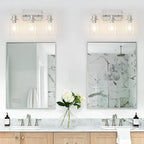 3 Light Bathroom Light Fixtures Brushed Nickel Vanity Light Over Mirror Modern - Image 2