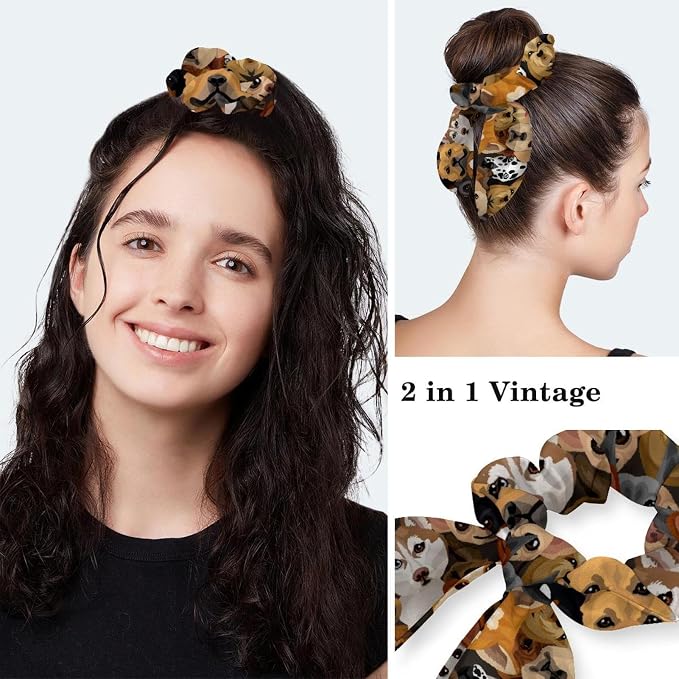 Adjustable Brown Dachshund Dog Blue Surgical Scrub Cap - Image 5