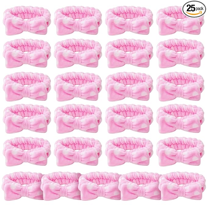 25 Pcs Pink Spa Headband Bulk Set by Unknown