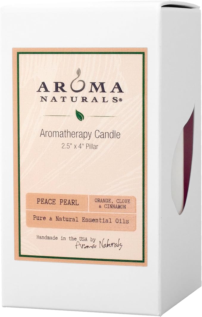 Aroma Naturals Orange, Clove and Cinnamon Essential Oil Scented Pillar Candle - Image 2