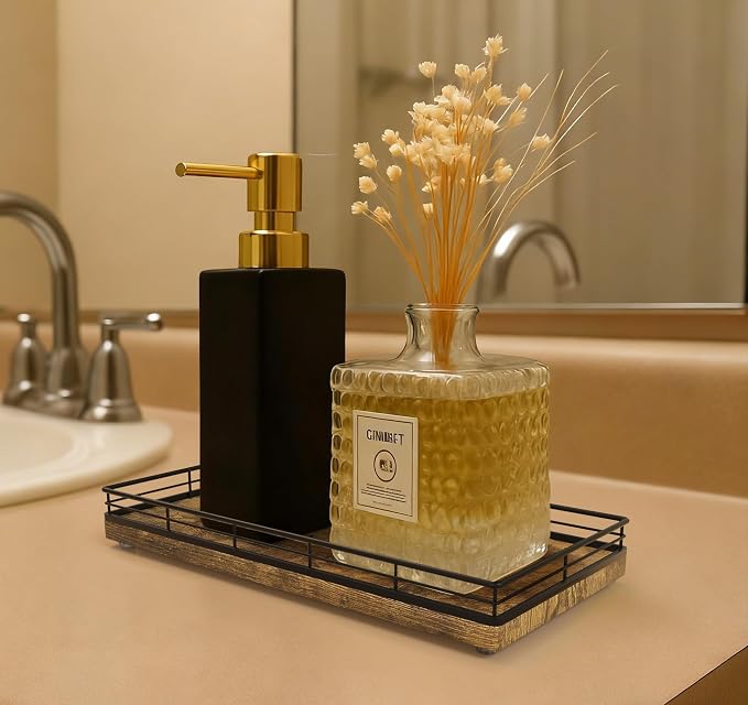 Bathroom Vanity Tray for Countertop, Bathroom Organizer for Soap, Perfume & - Image 2