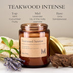 M&SENSE Teakwood Intense Scented Christmas Candle Gift | 19.4oz, 115-Hour Burn - Image 2
