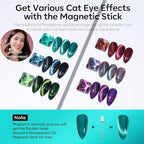 modelones Cat Eye Gel Nail Polish, 6 Colors Glitter Red Green Purple Blue Gel - Image 2