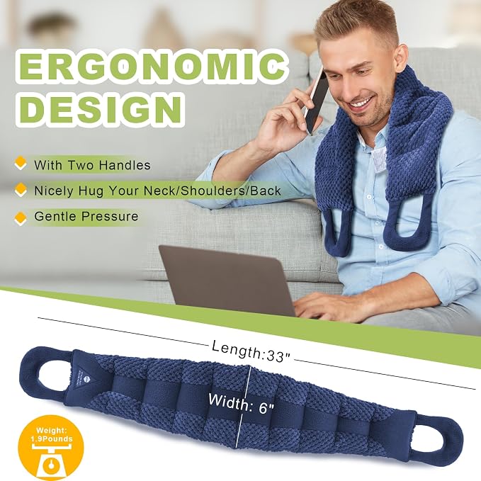 UNCN Long Heating Pad for Neck and Shoulders Back 33 x5.9inches Microwavable - Image 4