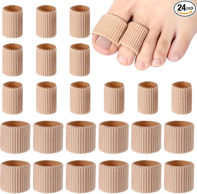 Blulu 24 Pieces Toe Tubes 0.98 Inches Cushion Tube Corn Pads by Blulu