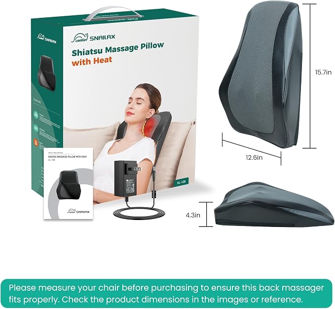 Snailax Shiatsu Back Massager for Back Pain Deep Tissue, Lower Back Neck - Image 9