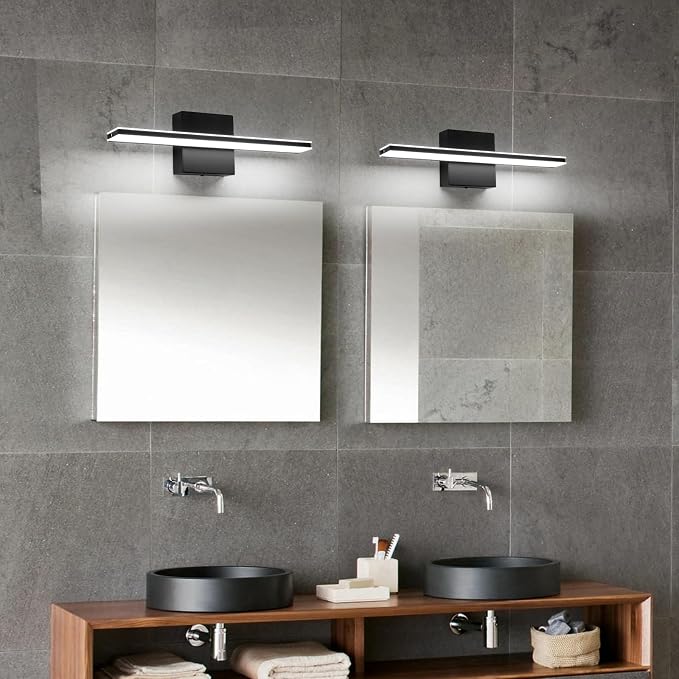 Black Bathroom Vanity Lights 16 Inch LED Lights Over Mirror - Image 8