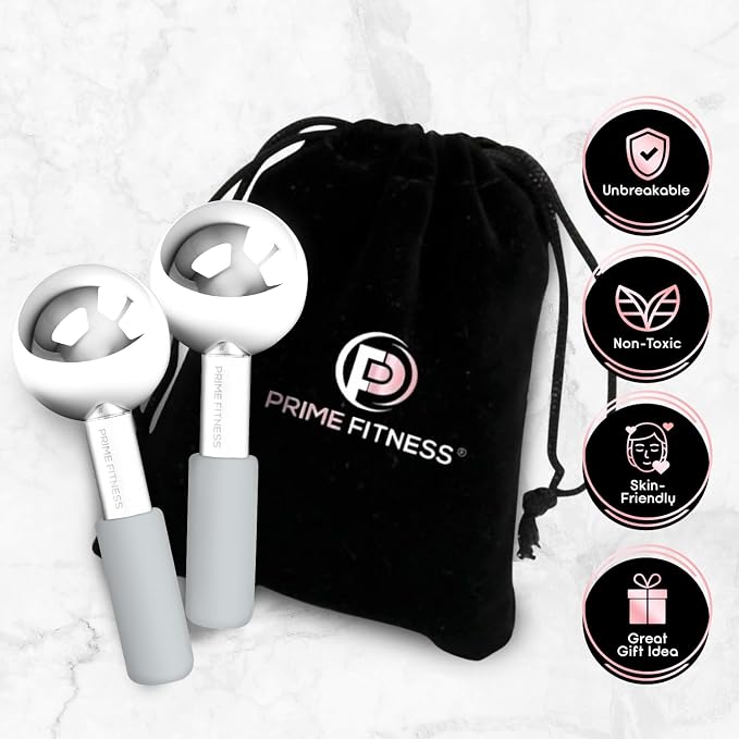 Ice Globes for Facials | Unbreakable Steel Cooling Roller | Cryo Sticks for - Image 5