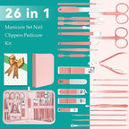 Nail Clippers Set, 26 Piece Manicure Set & Pedicure Kit, Stainless Steel - Image 8