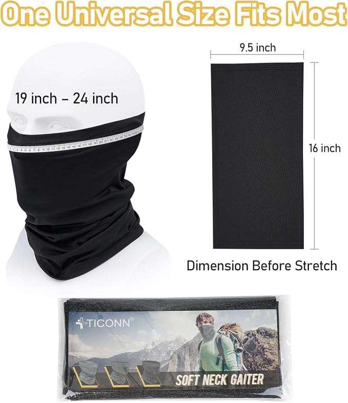 TICONN Neck Gaiter Face Cover Scarf, Neck Warmer Breathable Sun & Wind-proof - Image 7