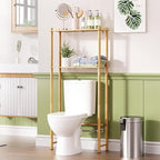 AmazerBath Bamboo Over The Toilet Storage Shelf, 2-Tier Over Toilet Organizer by AmazerBath