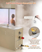 Steam Shower Generator Kit 9KW for Bath Sauna SPA, Aromatherapy Steam Head - Image 4
