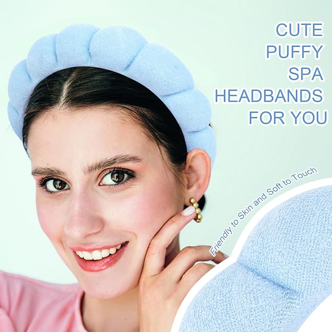 3 Pack Hairband for Washing Face, Skincare Headbands Makeup Headband Sponge - Image 3