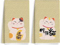 2PCS Cute Lucky Cat Kitchen Towels, Waving Cat Themed Gifts Waffle Weave Dish by Unknown