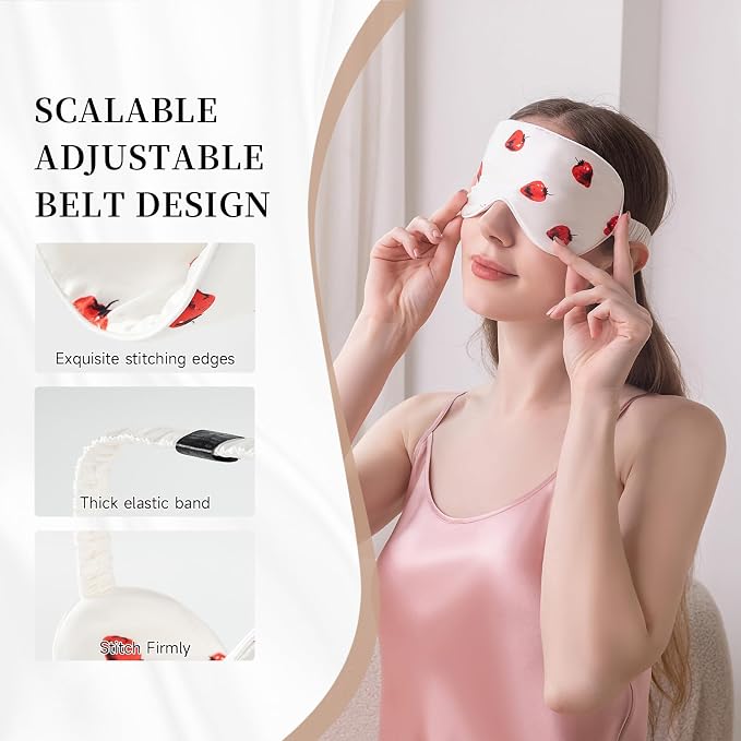 THXSILK Sleep Mask 100% 19 Momme Pure Mulberry Silk Super Smooth Cooling - Image 3