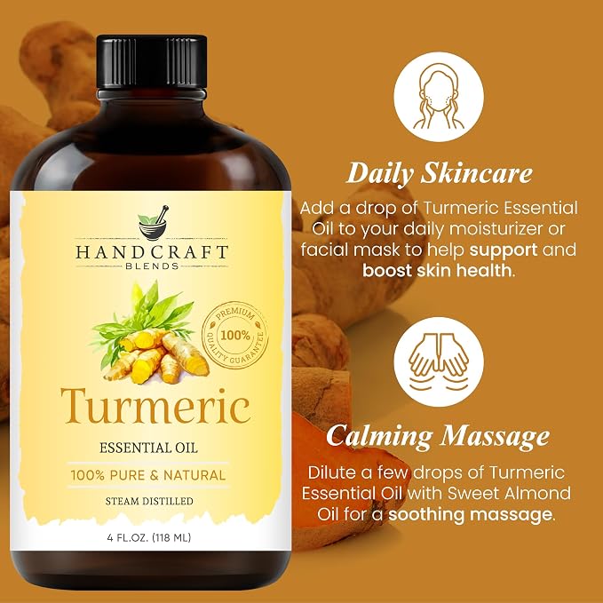 Handcraft Blends Turmeric Essential Oil – Huge 4 Fl Oz – 100% Pure and Natural - Image 4