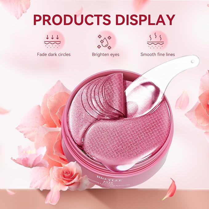 BREYLEE Rose Eye Mask– 60 Pcs, Under Eye Patches, Patches - Image 7