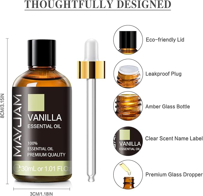 Vanilla Essential Oil 30ml/1.01fl.oz, MAYJAM Premium Vanilla Oils - Image 6