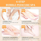 Pedicure Kit Foot Soak Set: Bubble Salt, Sugar Scrub, Massage Mask, Massage - Image 6