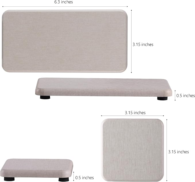 NiuYichee Set of 4 Water Absorbent Diatomite Coasters, Diatomaceous Earth - Image 4